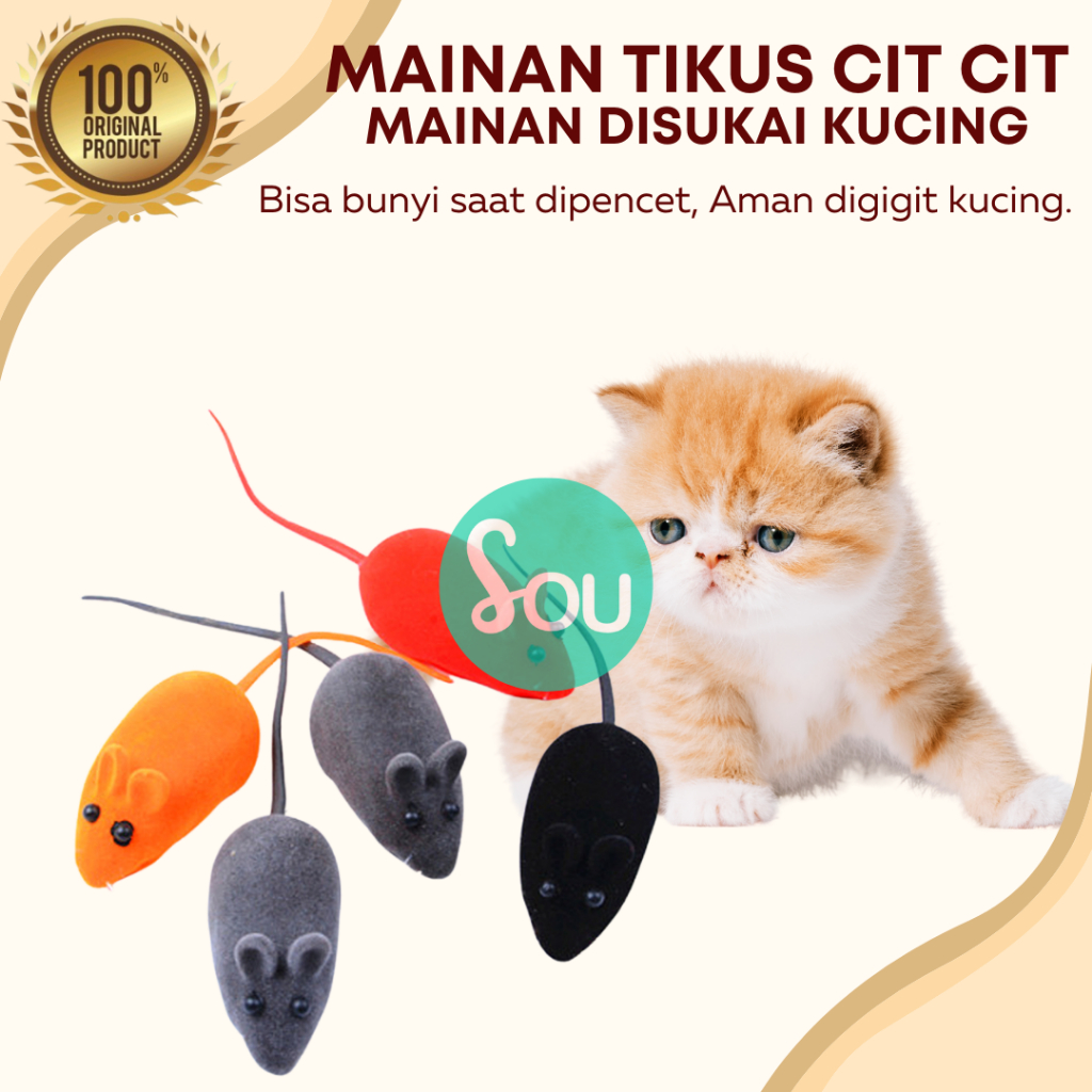 Mainan Tikus Kucing Cat Toys Bunyi Cit Cit Lucu