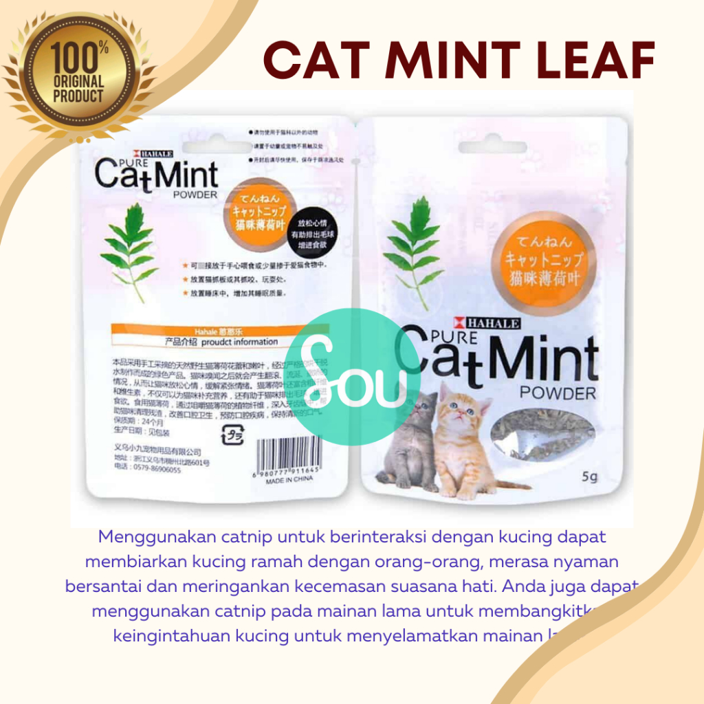 Catnip Camilan Kucing Catmint Menthol Snack Makanan Cat Kitten