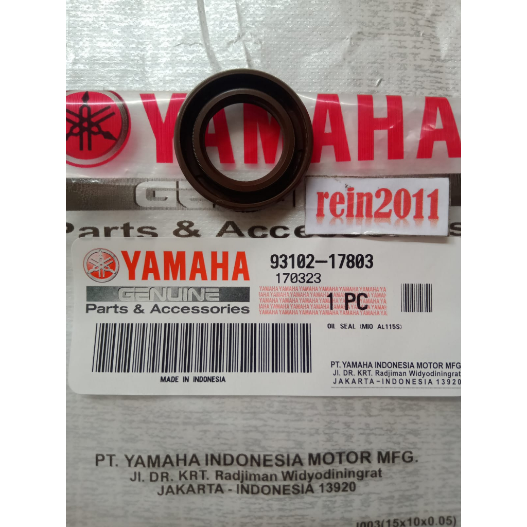 SIL SEAL AS PULLY GARDAN MIO J MIO GT MIO SPORTY MIO SOUL  NOUVO  FINO XRIDE XEON AEROX 125 ORI YAMAHA 93102 17803