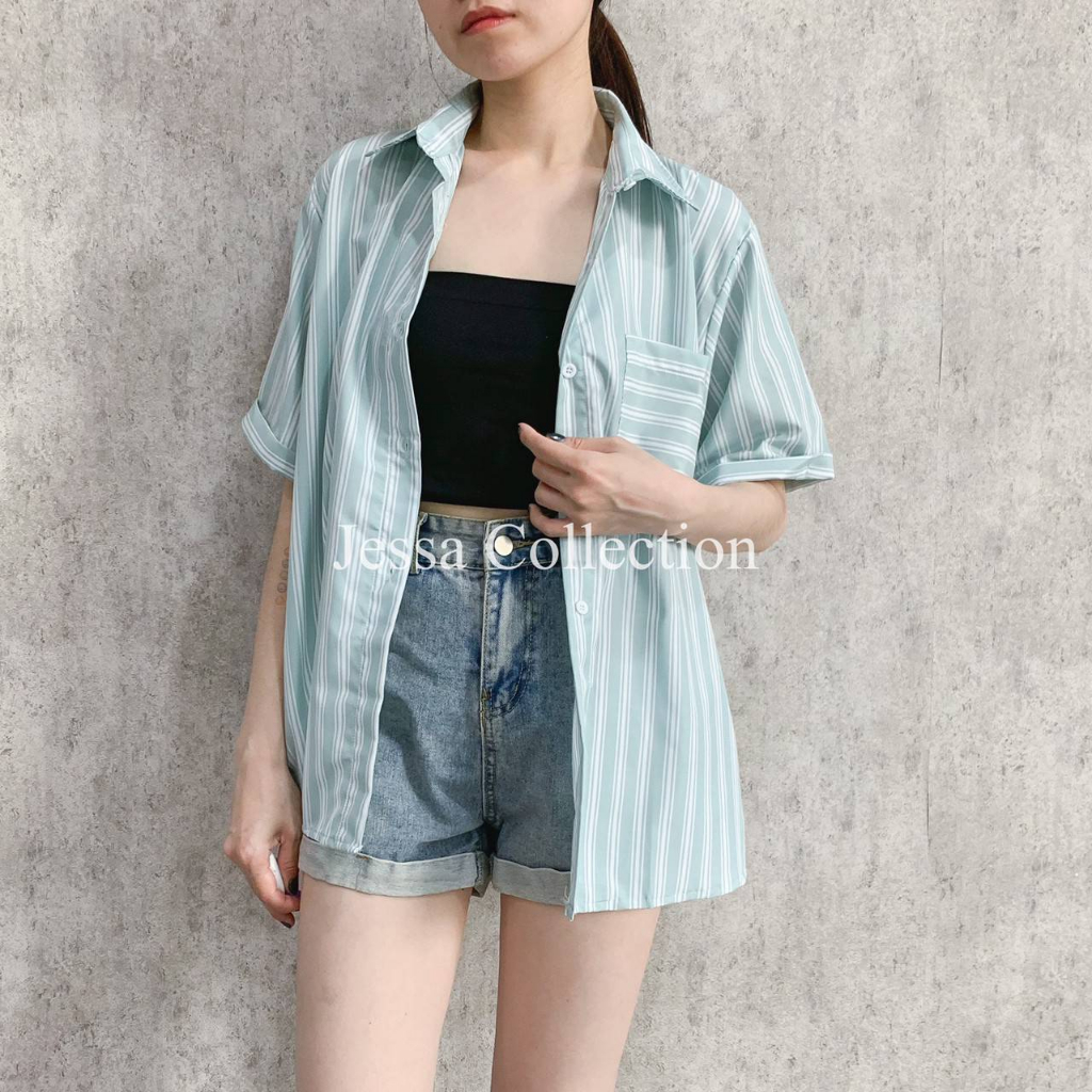 Kemeja Oversized Salur Inako FG