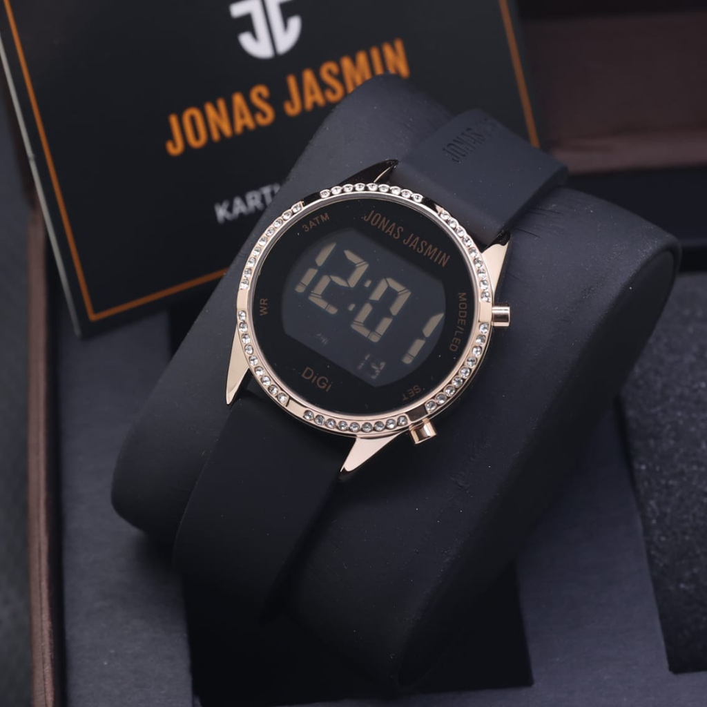 JAM TANGAN WANITA JONAS JASMIN 2249-LS026 DIGITAL WATCH RUBBER DATE ON