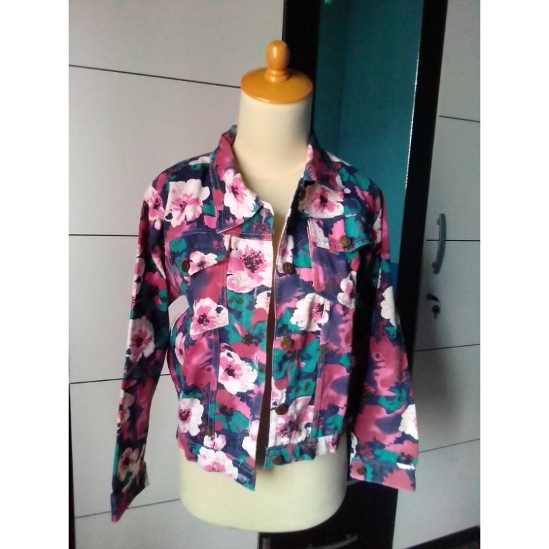 JAKET LEVIIS Wanita motif bunga Preloved