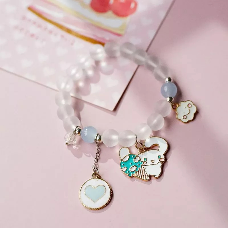 Gelang Pearl Anak Premium Melody Pink Unicorn Cewek Cinnamoroll