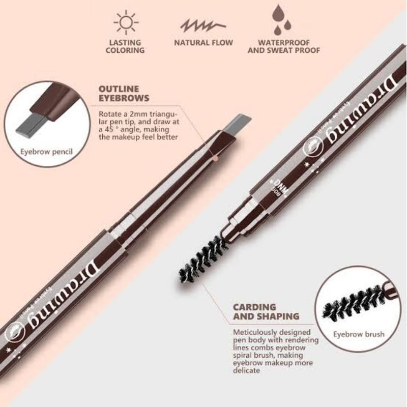 Eyebrow Pencil Double Head Triangle Waterproof DNM Original