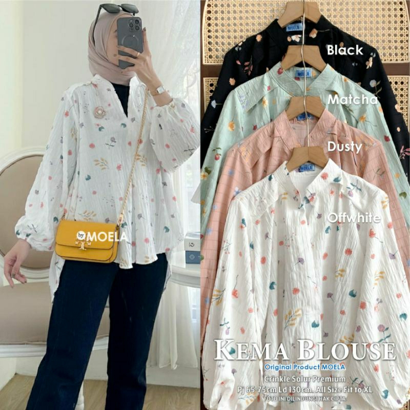 KEMA BLOUSE - BAHAN CRINKLE SALUR