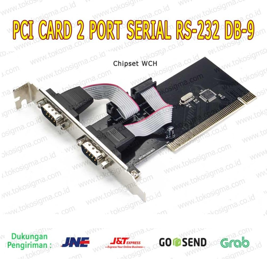 PCI CARD 2 PORT SERIAL RS-232 DB-9 CHIP WCH I/O CONTROLLER