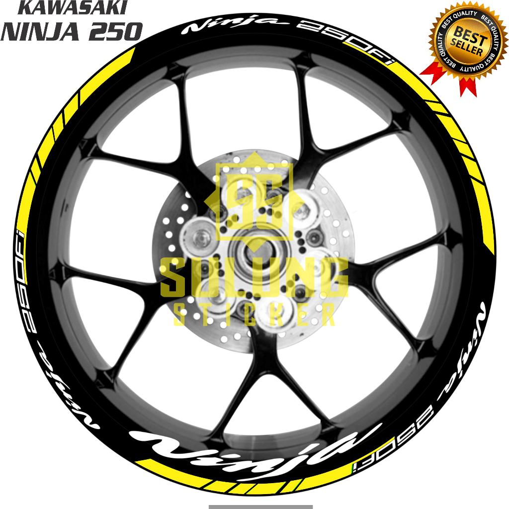 Stiker Lis Velg Motor Kawasaki Ninja 250 Cutting Sticker List Pelk