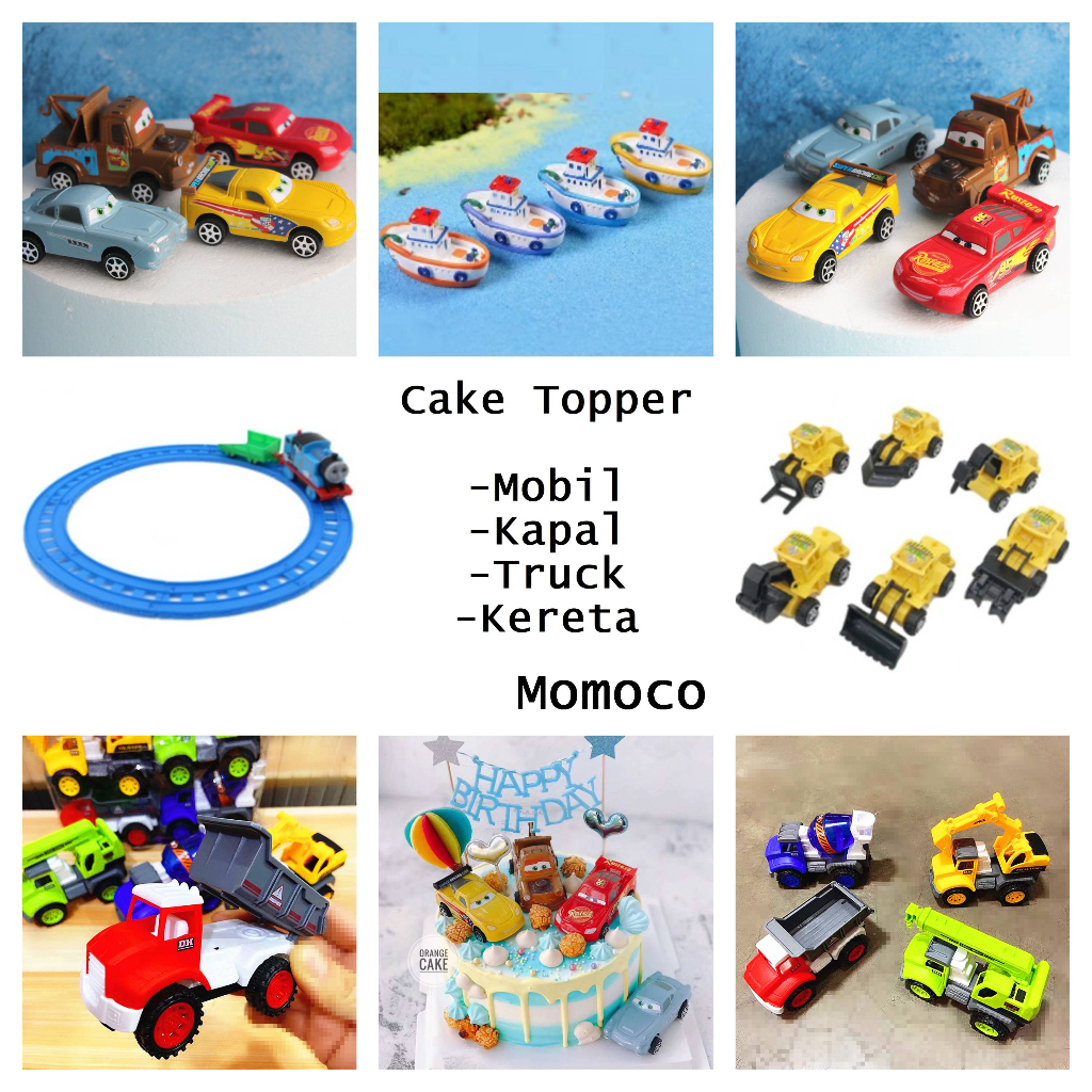 Cake Topper Kue Ulang Tahun Ultah Thomas Kereta Api Car Mobil Truk Figure Mainan Hiasan Kue Ultah Ta