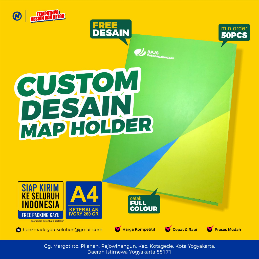 CETAK MAP FOLDER A4 CUSTOM DESAIN MAP SEKOLAH ATAU PERUSAHAAN