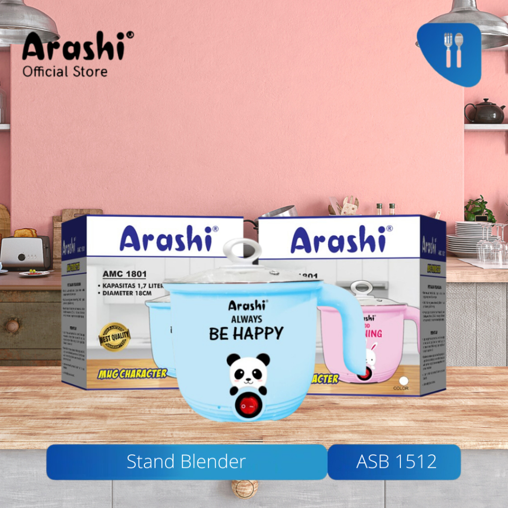 Arashi Panci Listrik Karakter MUG AMC 1801 Stainless Steel
