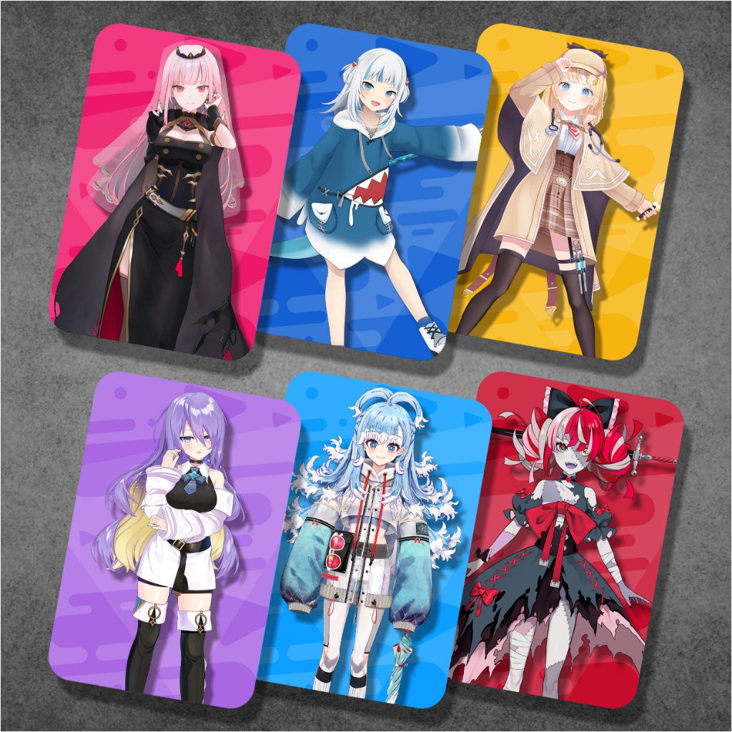 Koleksi Photocard / Kartu Anime Game VTuber Hololive A - Miko Suisei Fubuki Haachama Matsuri Aqua Ayame Subaru Mio Korone Okayu Pekora Rushia Marine Coco Watame Towa Lamy Botan Koyori Gura Amelia Calli Kiara Ina Moona Kobo Ollie