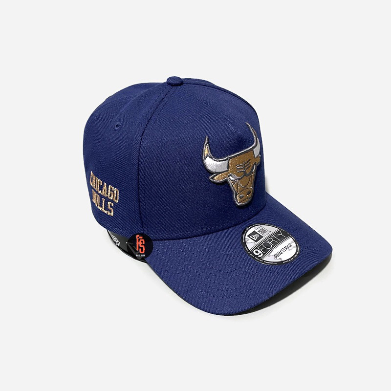 TOPI NEW ERA ORIGINAL A FRAME CHICAGO BULLS LIGHT NAVY BROWN