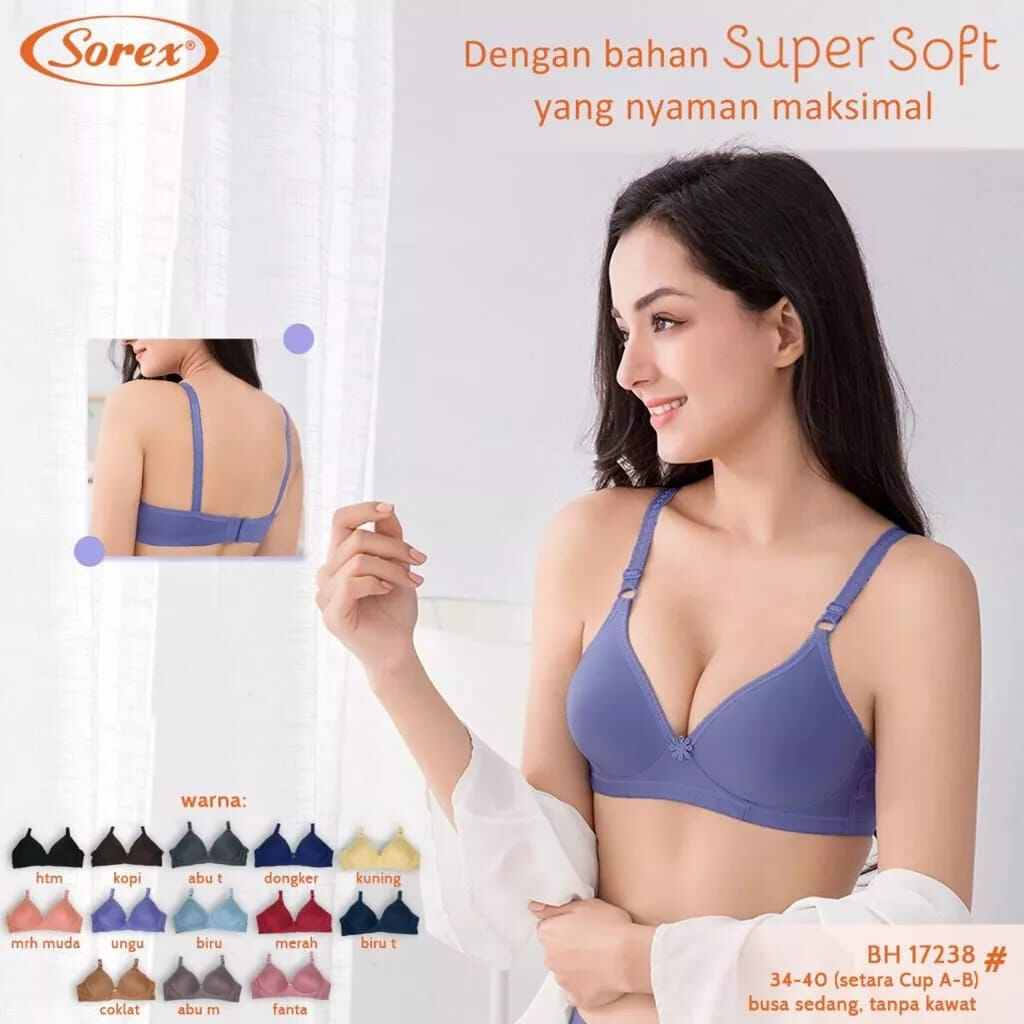 Grosir Isi 6 BH Busa Tanpa Kawat Sorex / Bra Wanita SOREX 17232 17238