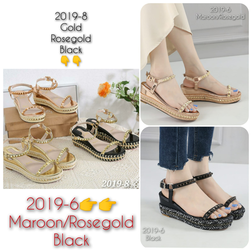 Wedges wanita import mewah kode 2019-6