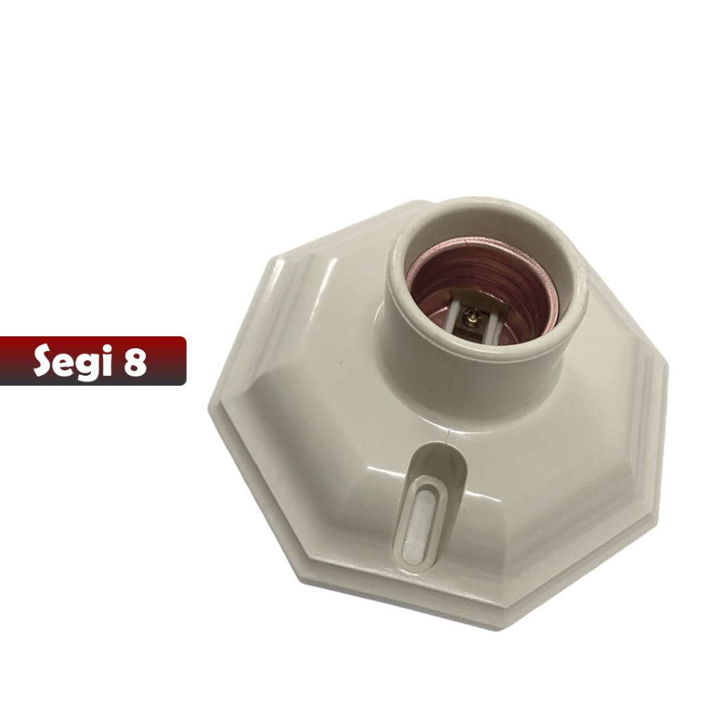 FITTING LAMPU PLAFON SEGI 8 SATU MODEL WARNA CREAM - YOSINOGAWA