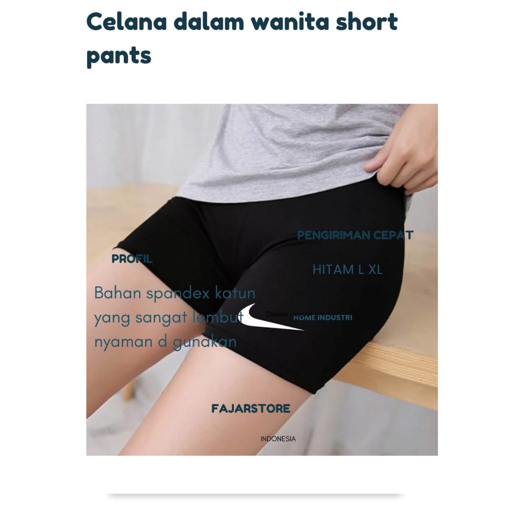 CELANA PENDEK OLAHRAGA WANITA PRIA CELANA SHORT PANTS LEGGING DALAMAN WANITA SPANDEX HITAM LEJING PAHA