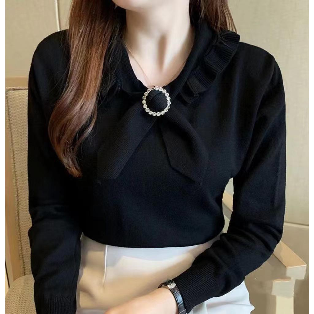 【 Bra Mall 】BJ-051 Blouse Wanita Korea Import Premium Lengan Panjang Polos Mewah Elegan | Blouse Korean Style Long Sleeve Premium