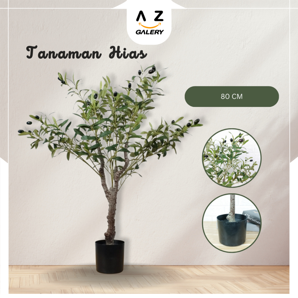 Azgalery / Tanaman Hias Pohon Artifical Olive Tree Plants Artifical Hiasan Rumah Sudut Ruangan Cafe Cantik Aesthetic PBP174