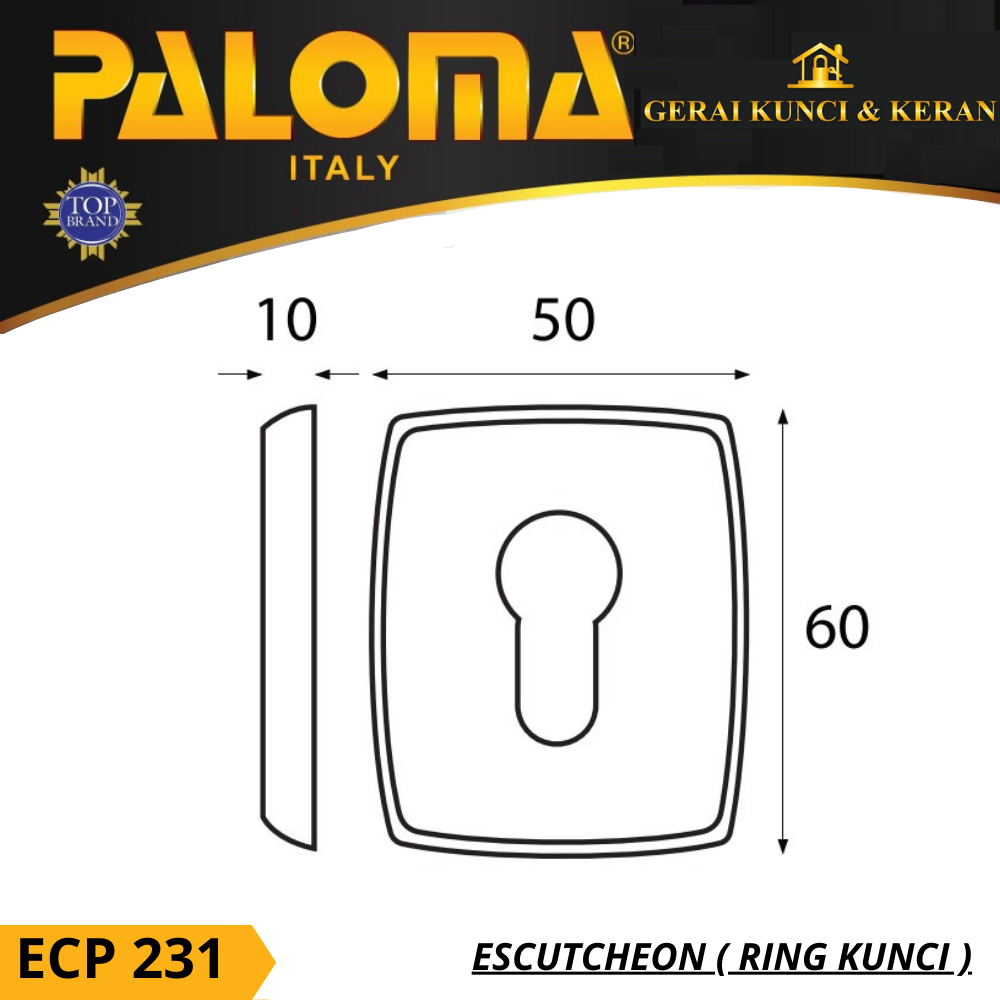 PALOMA ECP 231 RING KUNCI ESCUTCHEON SUPERIOR BSN COVER TUTUP CYLINDER KUNCI