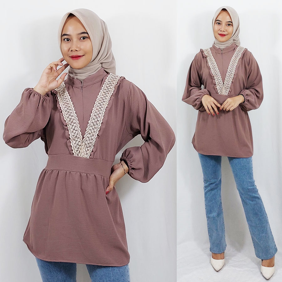 CARLINA PREMIUM SK BLOUSE BUSUI COMFY CRINKLE AIRFLOW KATUN WANITA