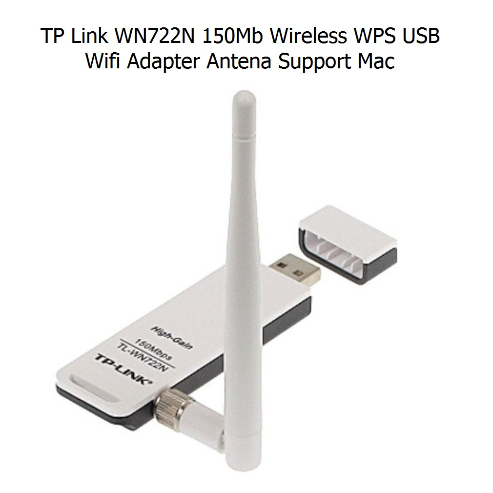 TP Link WN722N 150Mb Wireless WPS USB Wifi Adapter Antena Support Mac