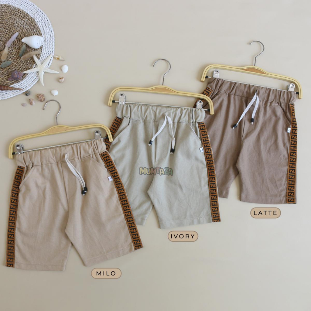Celana Pendek Biggie List Canvas Anak XS SML XL - Celana Linen Anak - Premium Linen Anak
