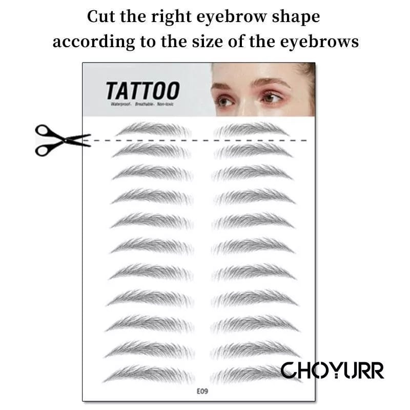 10 PASANG TATO ALIS STIKER ALIS CETAKAN ALIS EYEBROW STICKER WATERPROFF