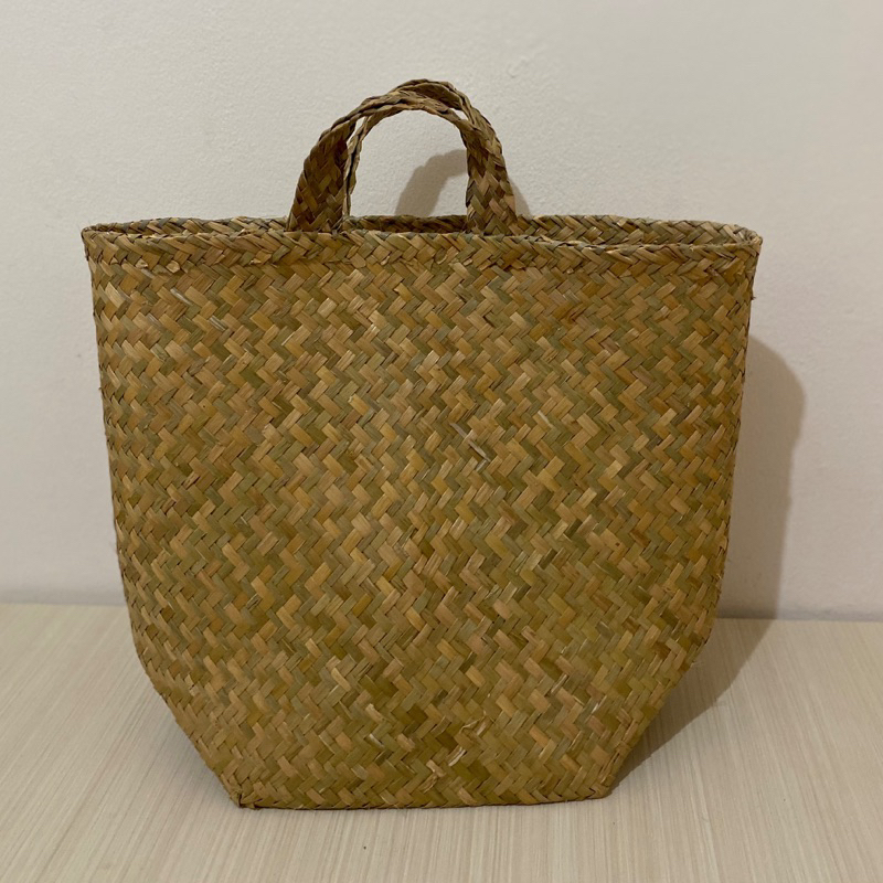 Tas keranjang Purun / Tas anyaman purun / Tas hampers murah / keranjang Pacel murah l