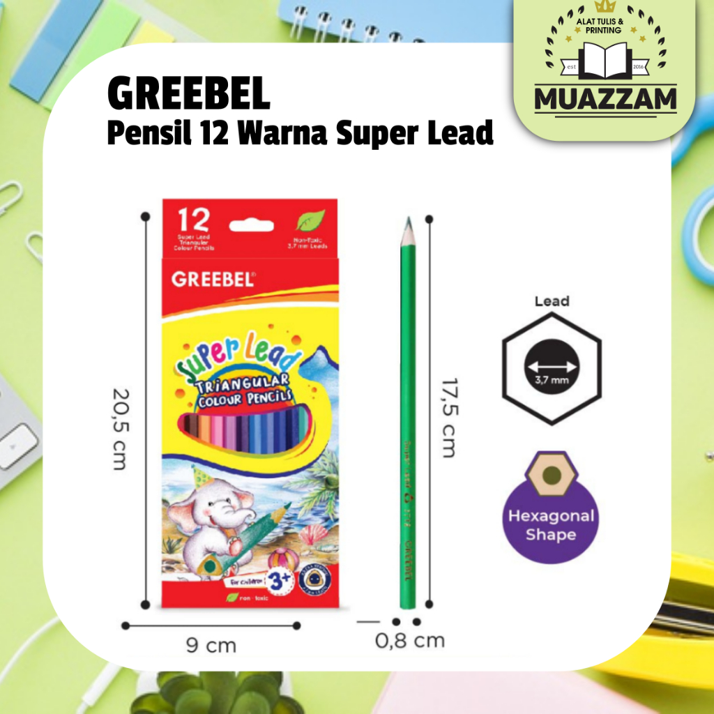 

GREEBEL Pensil 12 Warna anak 3712 SUPER LEAD