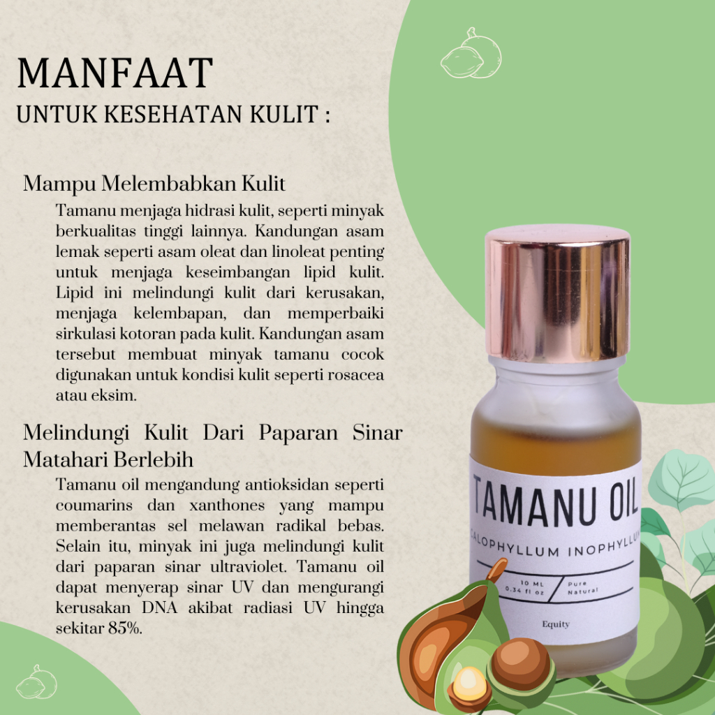 Tamanu Oil Premium - Minyak Tamanu - Minyak Nyamplung untuk Perawatan Kulit 100% Murni