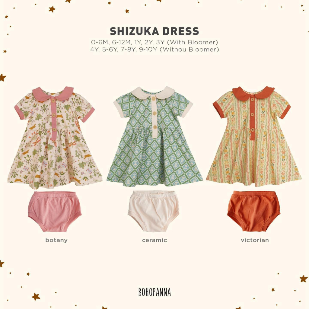 BOHOPANNA|BOHOPANNA SHIZUKA DRESS|DRESS ANAK PEREMPUAN USIA