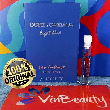 Vial Parfum OriginaL Dolce &amp; Gabbana Light Blue Eau Intense Pour Homme 1.5 ml Murah