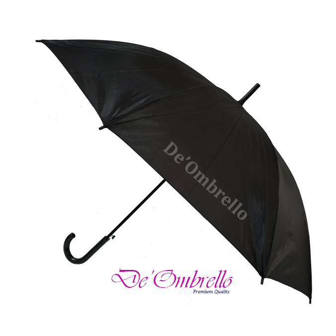 De'Ombrello! (048A) Payung Standard Otomatis Warna Polos Biru Navy Hitam Anti UV Premium Quality