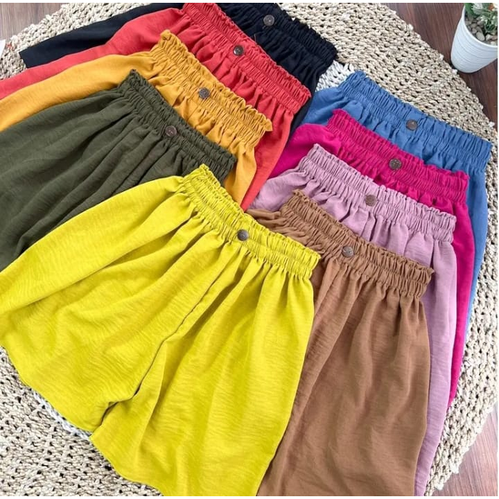 Hotpants Celana Pendek Crinkle Wanita Lila