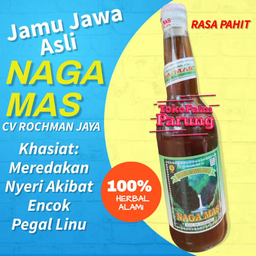 Jamu Naga Mas Untuk Redakan Pegal Linu Asam Urat Encok Rematik Kemasan 600ml Botol Beling Ramuan Jawa Asli