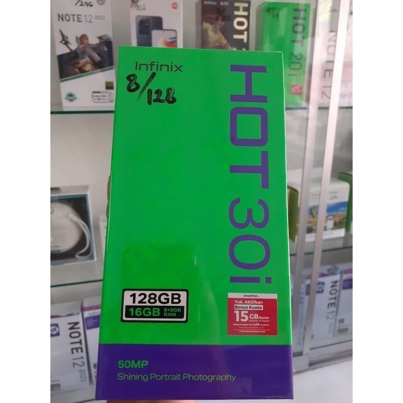 NEW/BARU INFINIX HOT 30I RAM 16 (8+8) ROM 128 GB ORIGINAL GARANSI RESMI 2 TAHUN 3/32 3/64 2/32 4/64 