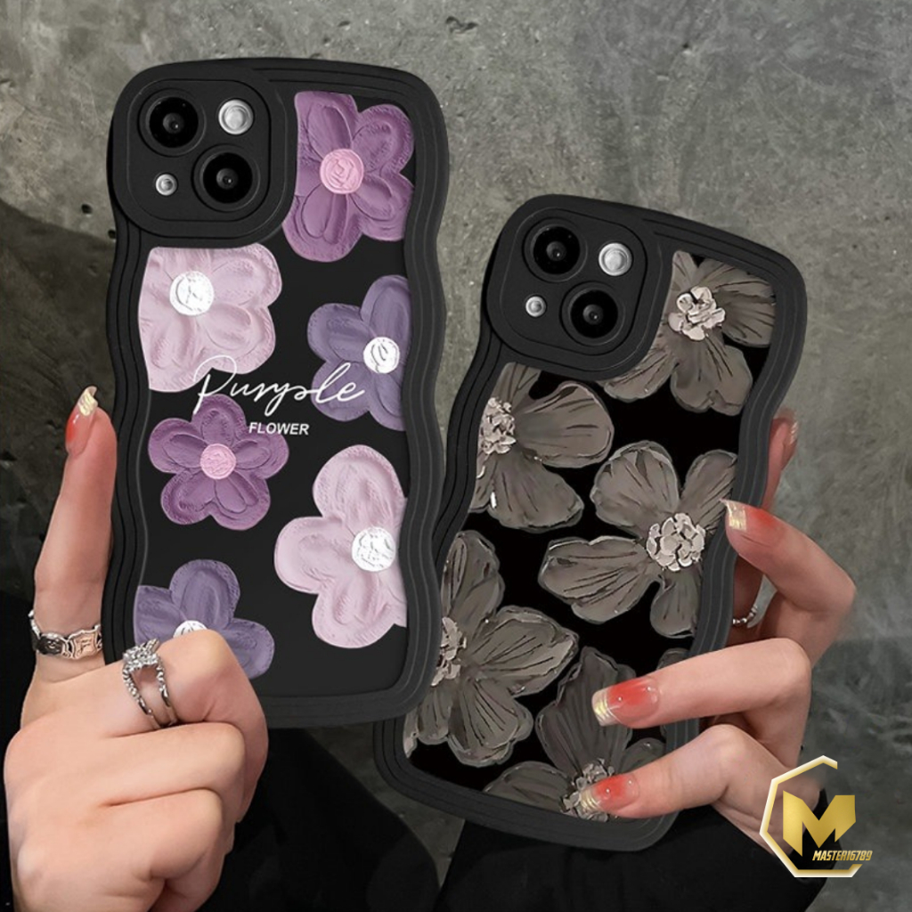 SS833 SOFTCASE SILIKON CASE CASING PURPLE FLOWER OIL PAINTING FOR REALME C53 NFC C17 7I C20 50I C11 2021 C21 C21Y C25Y C30 C30S 50I C31 C33 C35 50A PRIME V23 5G C55 NARZO N53 MA4971