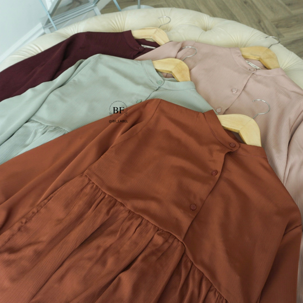 BF Label - NAOMI Top | Kemeja Korean Look | Bahan Premium Snowsheer | Kemeja Korean Style Murah