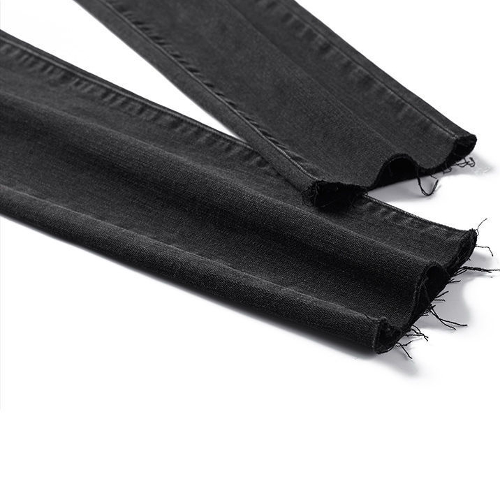 Kulot Celana Panjang Jeans Wanita Rawis Highwaist Korean Hitam