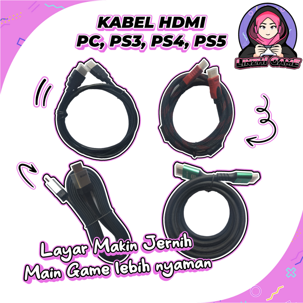 Kabel HDMI untuk PS2 PS3 PS4 PS5 LED TV dll
