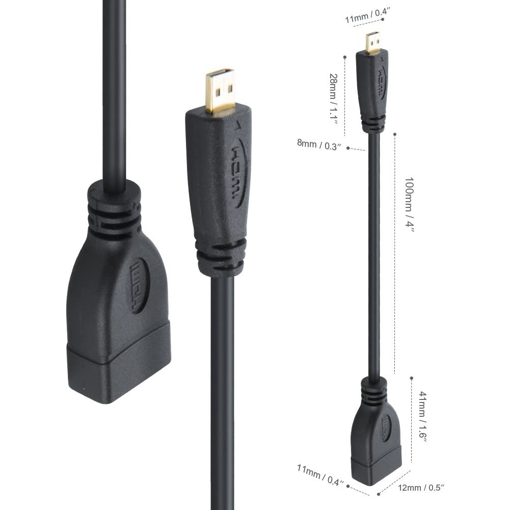 Kabel Micro Hdmi To Hdmi Female 15cm / Cable Micro Hdmi To Hdmi.F-15cm