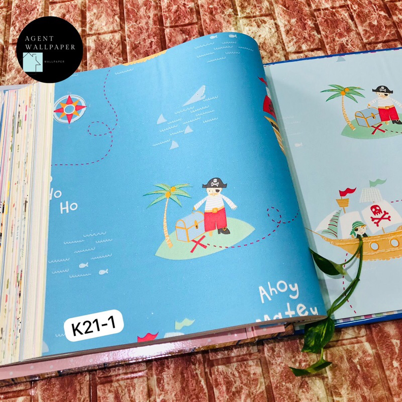 Wallpaper Dinding Anak kapal Bajak Laut Adventur Biru Kid Story