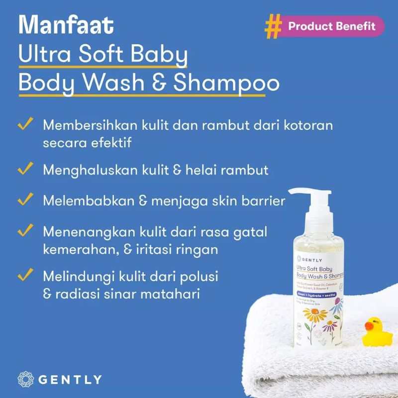 Gently Wash and Shampoo 200 ml/Sabun Pembersih Badan dan Rambut Bayi