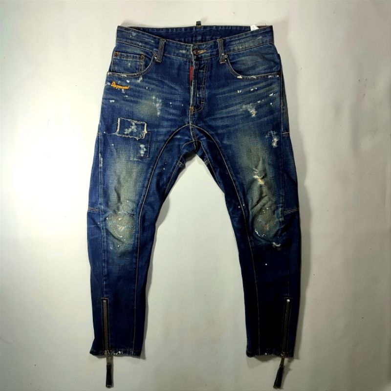 DSQUARED2 BIKERS JEANS X CELANA DENIM JACKET JEANS BIKERS BOMBER JOGGER VINTAGE