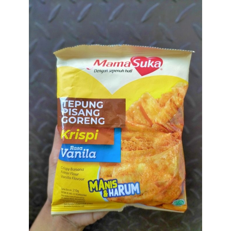 

MAMASUKA TEPUNG PISANG GORENG KRISPI RASA VANILA 210gr/bumbu ayam goreng Korea 170gr/tepung bakwan krispi 225gr