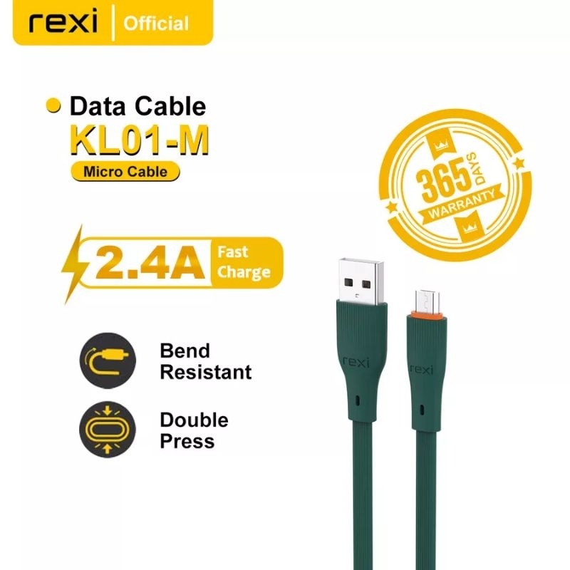 Rexi Flat Data Cable Fast Charging Micro USB, Type-C, Lightning