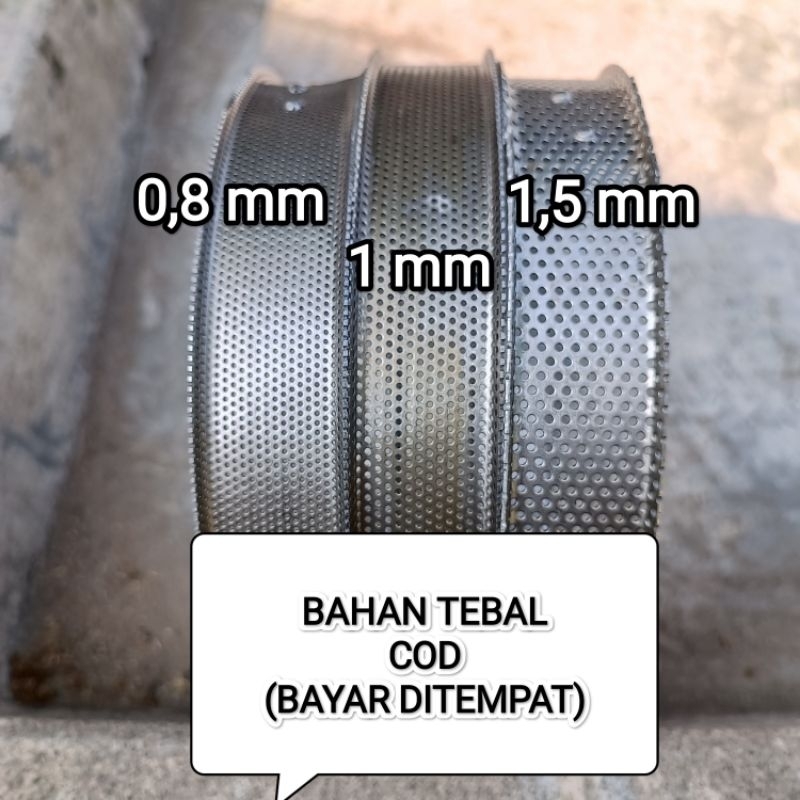 ffc15 saringan sarangan disk mill FFC 15 ukuran 0.5mm 0.8mm 1mm 1.5mm (TEBAL)