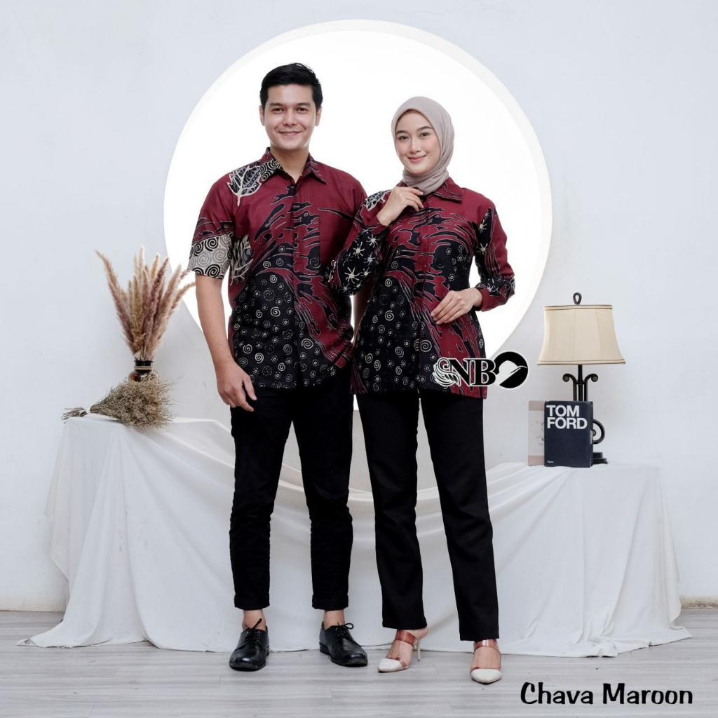 Batik Couple Modern Atasan Blouse Batik Kerja Kantor Wanita Seragam Batik M L XL XXL