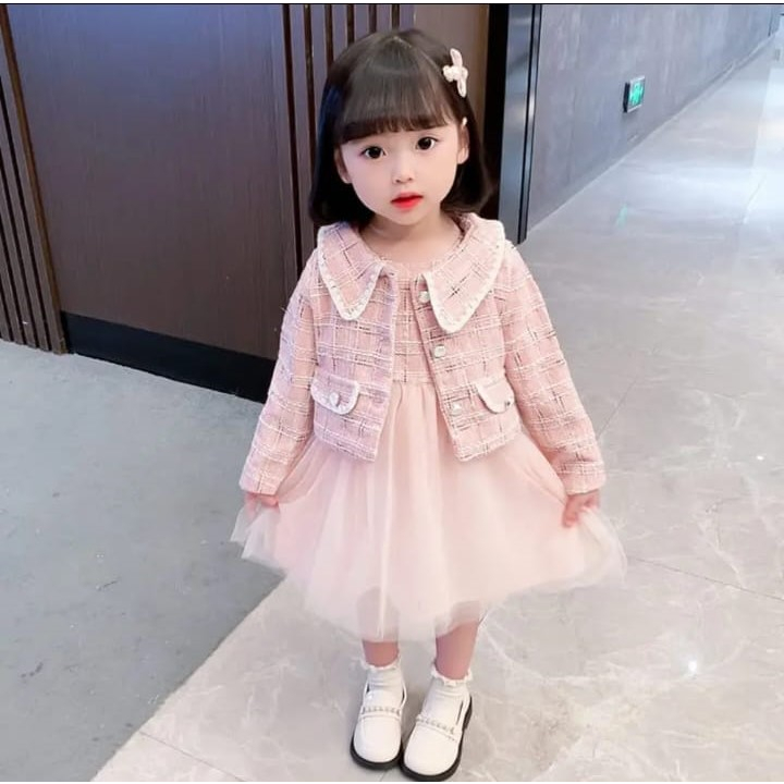 DR32-Dress Baju Anak Perempuan Choaheyo Vest Set 2in1