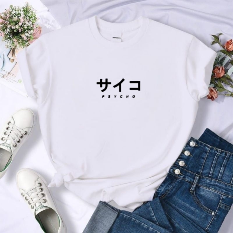 Kaos wanita atasan wanita lengan pendek baju kaos oblong cewek baju perempuan psycho